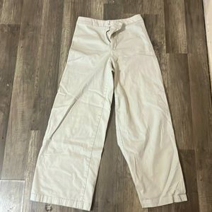 cropped wide leg high rise express pants